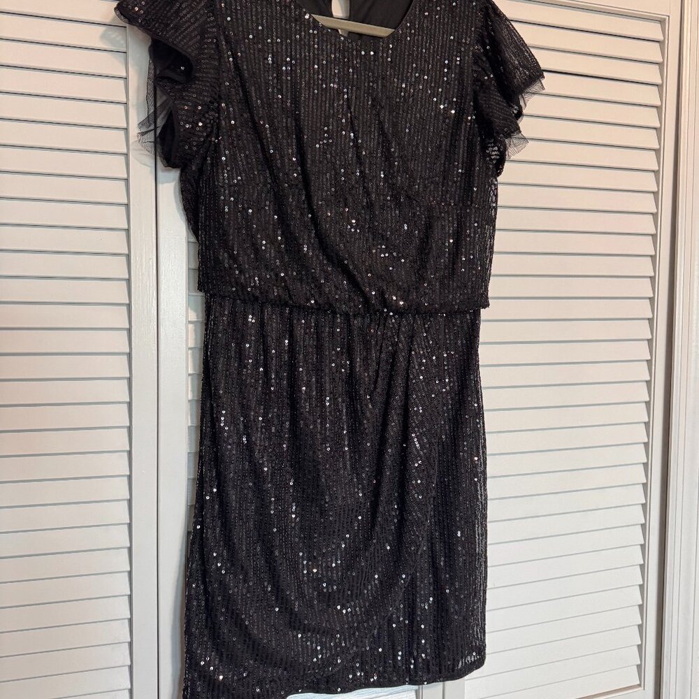 Black Sparkly Sequin Cocktail Dress (size M)
